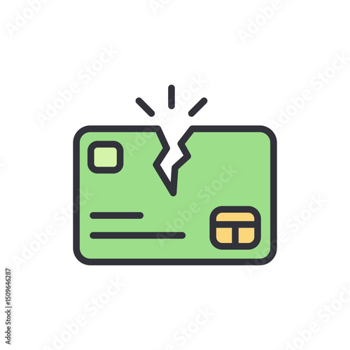 Broken Credit Card Representing Financial Problems And Transaction Issues