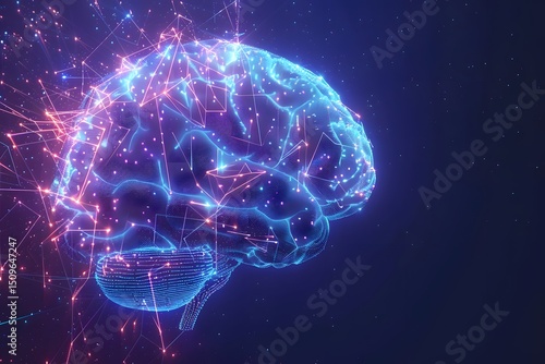 Abstract background featuring a human brain, symbolizing intelligence, artificial intelligence, creativity, innovation, neural networks, and cognitive science