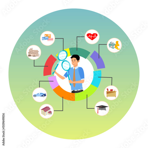 Budget planning, cost tracking or debt management concept.