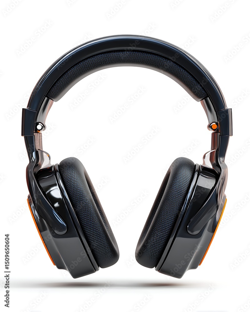 Fototapeta premium Wireless gaming headset with microphone, isolated on white background. Sleek design for immersive gaming experiences.