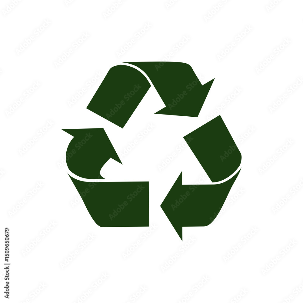Obraz premium Green Recycling Symbol Icon – Eco-Friendly and Environment Vector