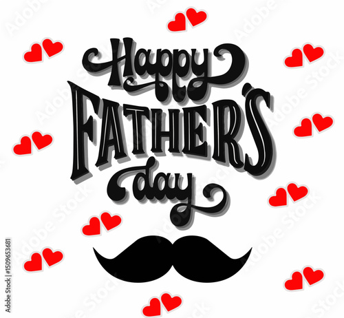 Happy Father's day text isolated 