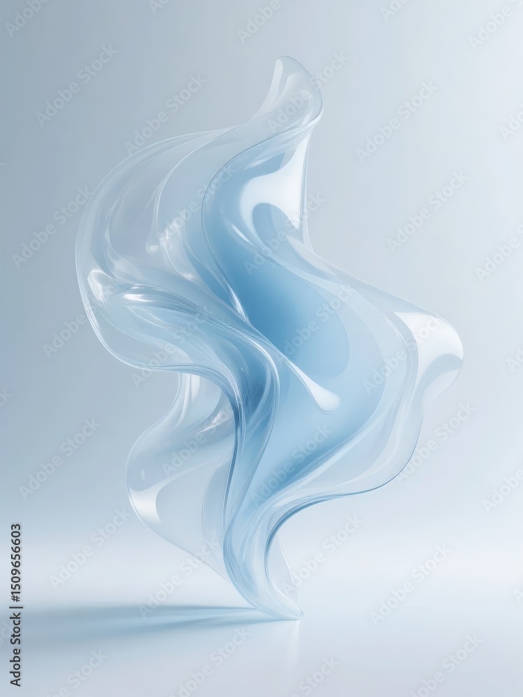 Obraz premium Elegant Abstract Sculpture in Soft Blue Tones