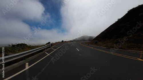 San Francisco Marin Headlands Conzelman Rd 02 Rear View Driving Plate California USA Ultra Wide