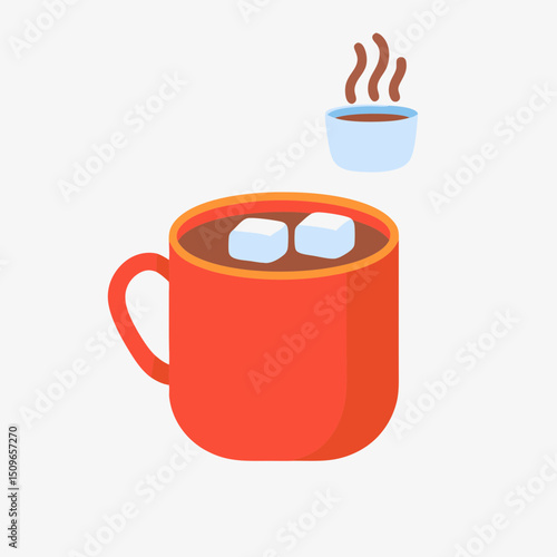 
Hot Chocolate Mug with Marshmallows and Brownie