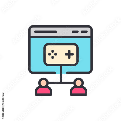 Online Multiplayer Gaming Concept With Connected Players Through Interface