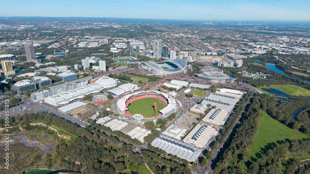 Fototapeta premium The Sydney suburb of Olympic park, site of the Sydney 2000 olympic games.