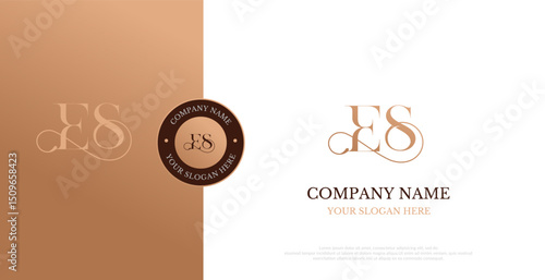 Initial ES Logo Design Vector 