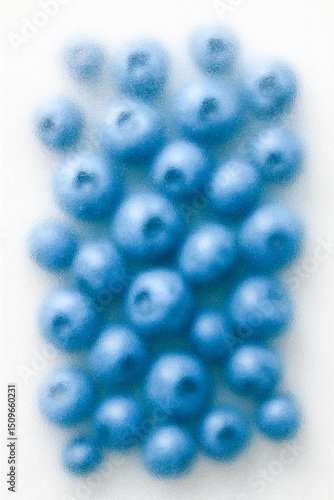 Blurred Blueberries Under Frosted Glass Blue Fruit Abstract Food Background