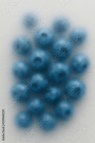 Blueberries Under Frosted Glass Blue Berry Abstract Healthy Food Background