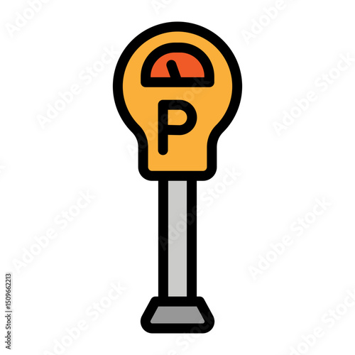 Parking Meter Vector Filled Icon Design
