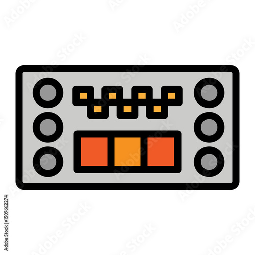 Taxi Meter Vector Filled Icon Design