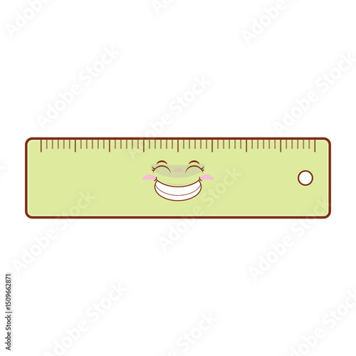 ruler smile face cartoon cute