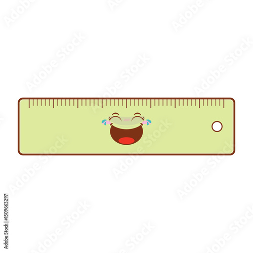 ruler laughing face cartoon cute