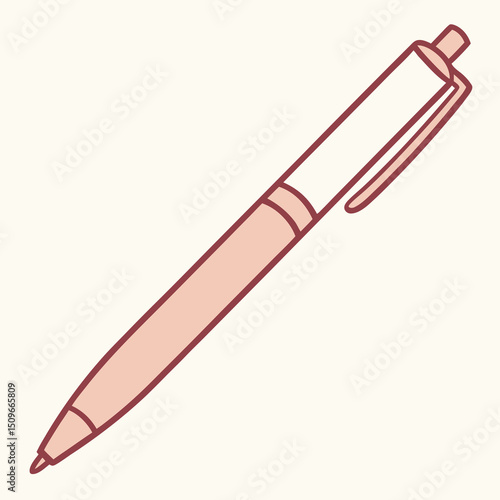 Simple design of an adorable round ballpoint pen