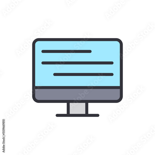 Stylized Computer Monitor Displaying Information On A Transparent Field