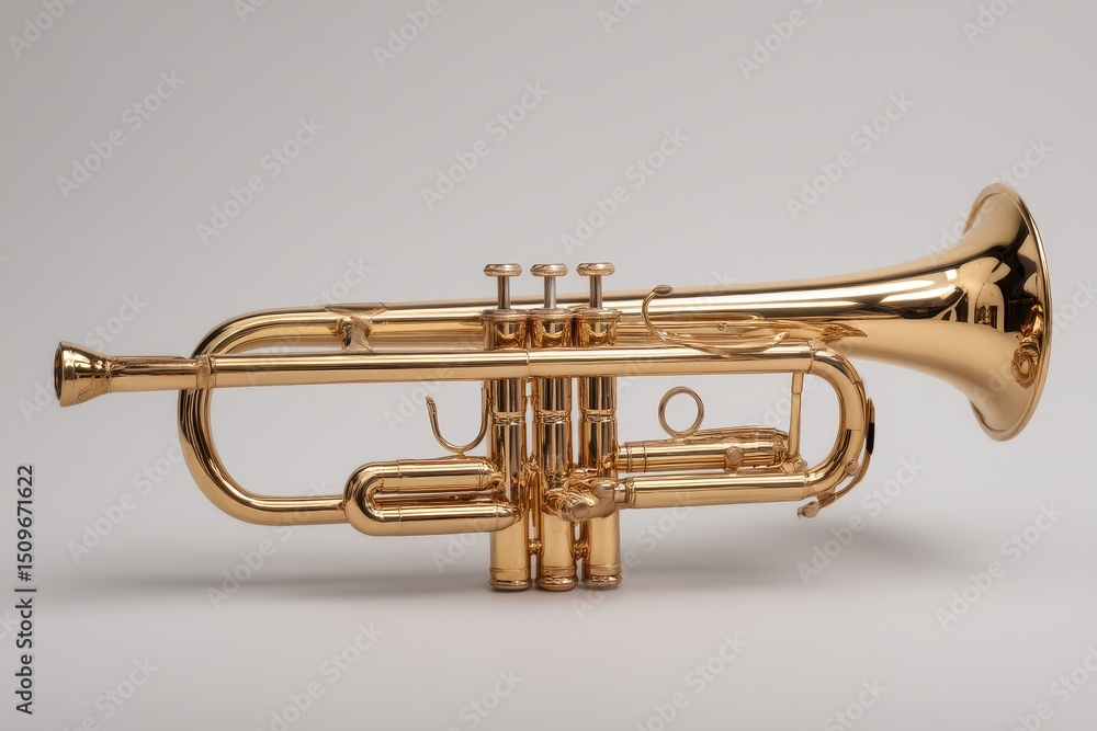 Obraz premium Gold trumpet musical instrument detail
