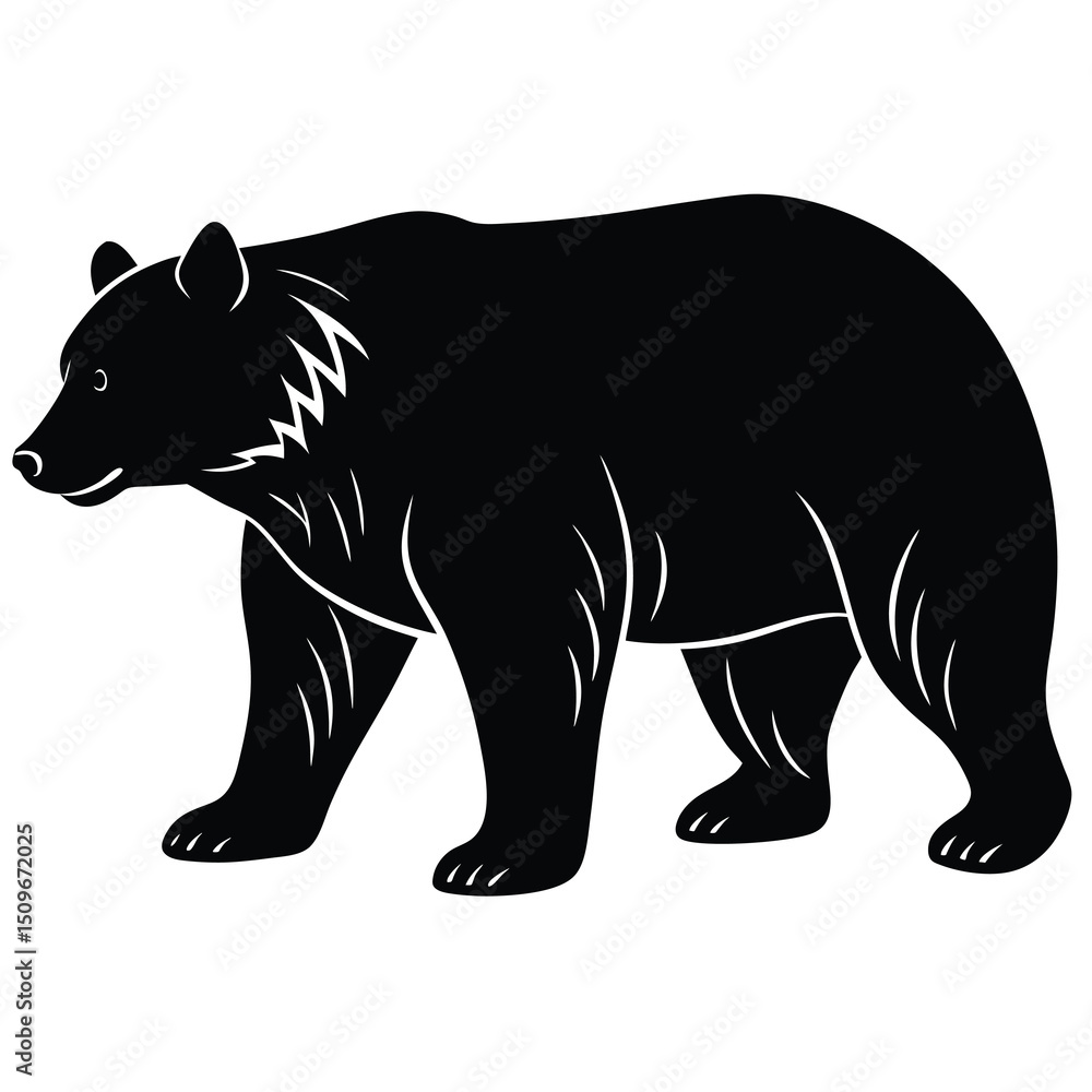 Black bear silhouette vector design graphic Black bear silhouette vector design graphic