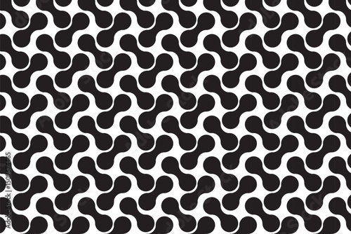 A repeating pattern of geometric metaballs, creating an interesting visual texture with blending organic shapes and contrasting negative space.