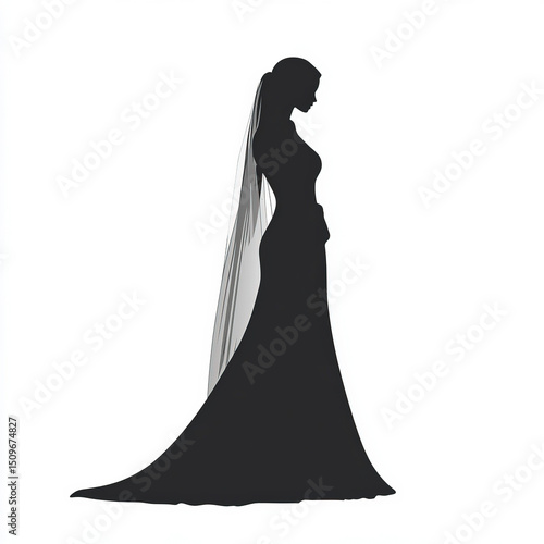 bridal silhouette , black a...
