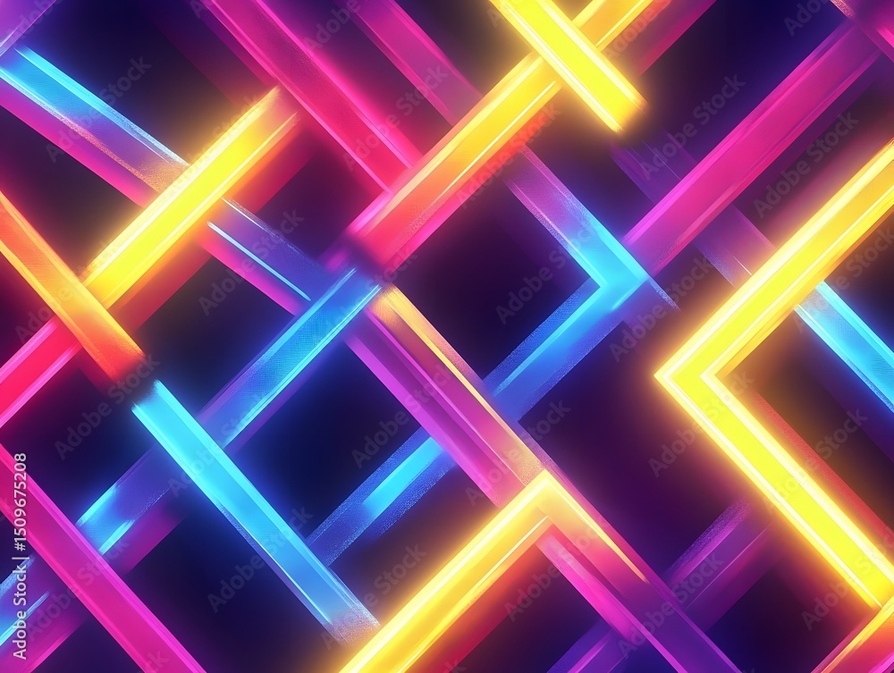 7. Kaleidoscopic digital pattern with neon hues 7. Kaleidoscopic digital pattern with neon hues