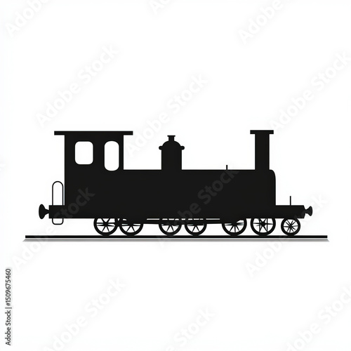 old train silhouette , blac...