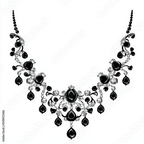 necklace silhouette , black...