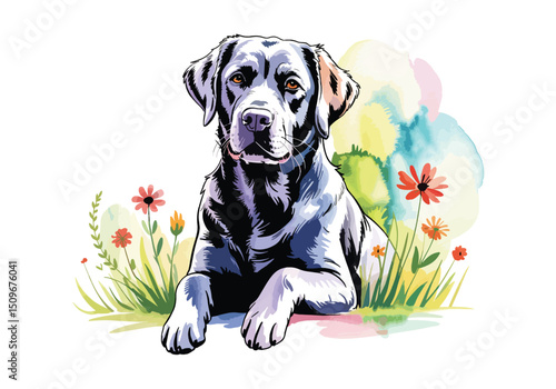 Watercolor Labrador design