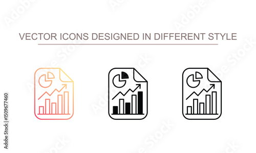 Financial Reports icon design with white background stock illustration