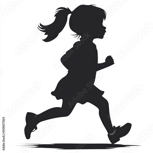 girl running silhouette , b...