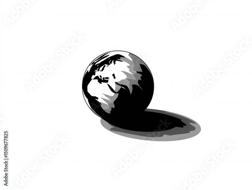 Globe shadow silhouette, bl...