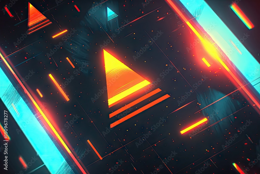 Neon triangles on dark matrix Neon triangles on dark matrix