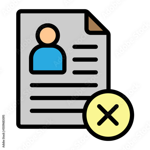 Rejection Vector Filled Icon Design
