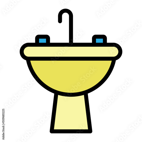 Basin Vector Filled Icon Design
