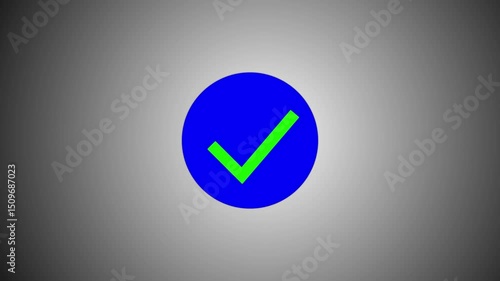 Wallpaper Mural green check mark icon animation in blue circle on a white background. tick mark, positive symbol. Torontodigital.ca