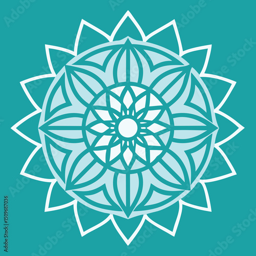 Simple mandala line art design for print or web