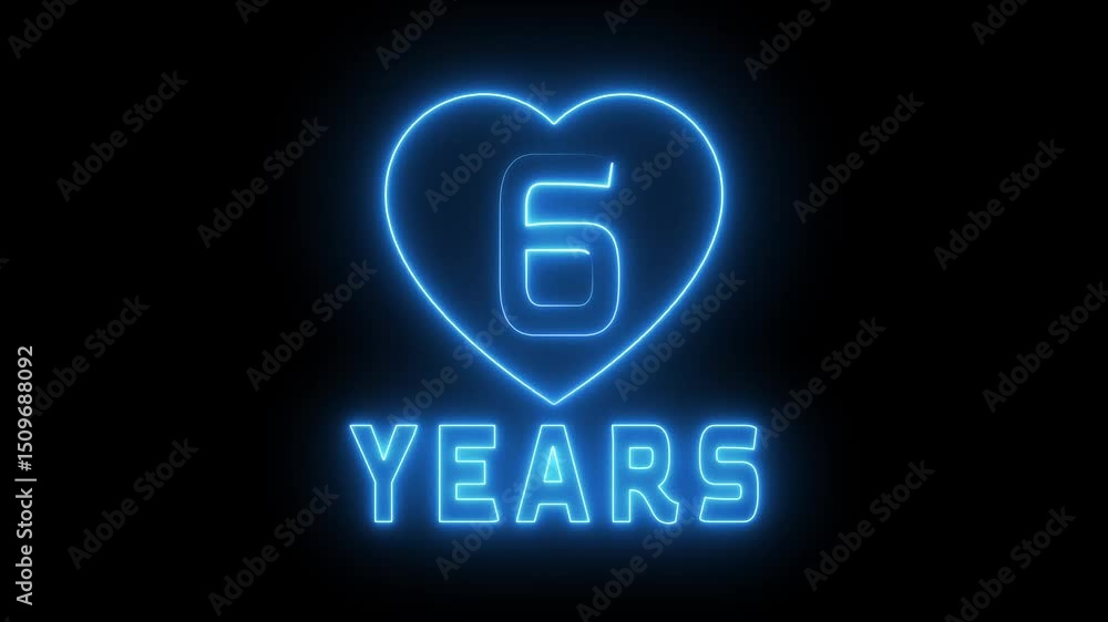 Happy New anniversary. Neon anniversary celebration animation. Happy New anniversary. Neon anniversary celebration animation.