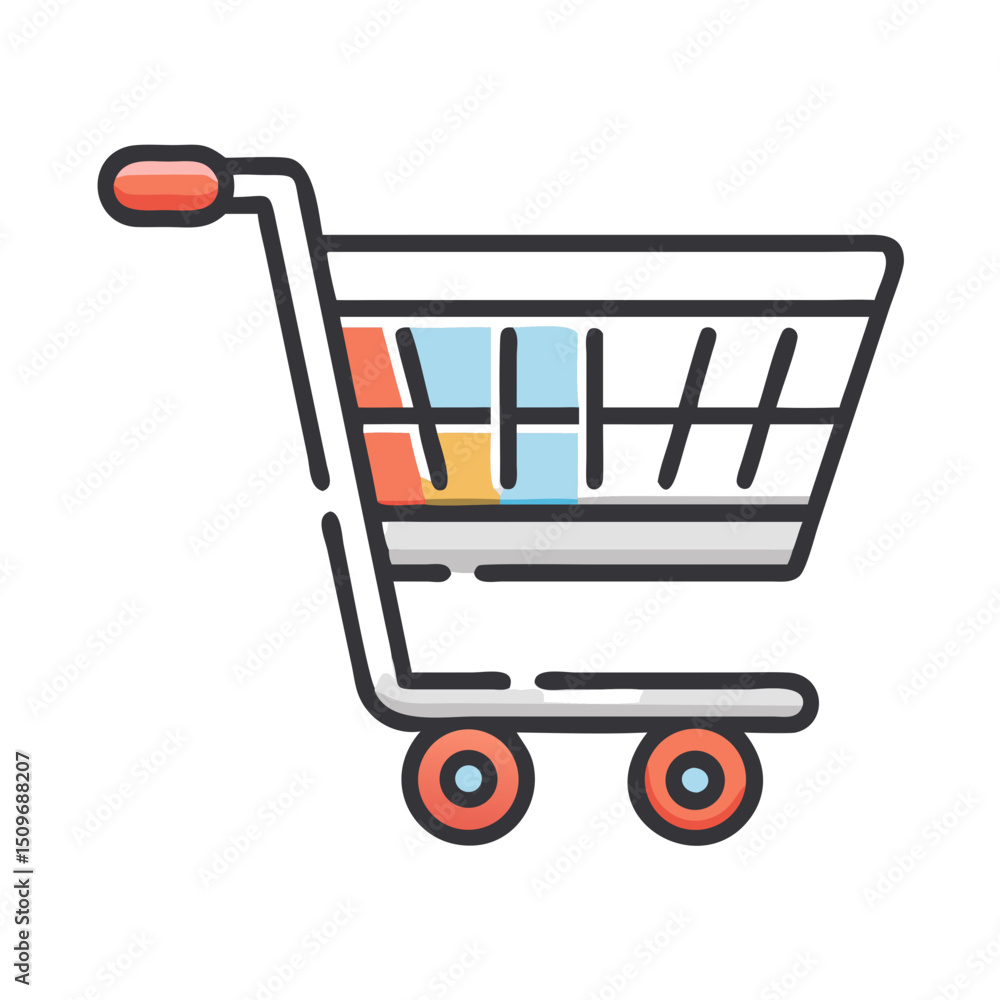 Shopping Cart Icon – Flat Design, E-commerce Symbol, Vector Illustration Shopping Cart Icon – Flat Design, E-commerce Symbol, Vector Illustration