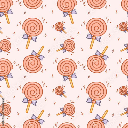 cute spiral candy fun and playful seamless pattern background wallpaper kids wraping papper