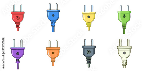 Multiple vector illustration US plugs, outlines