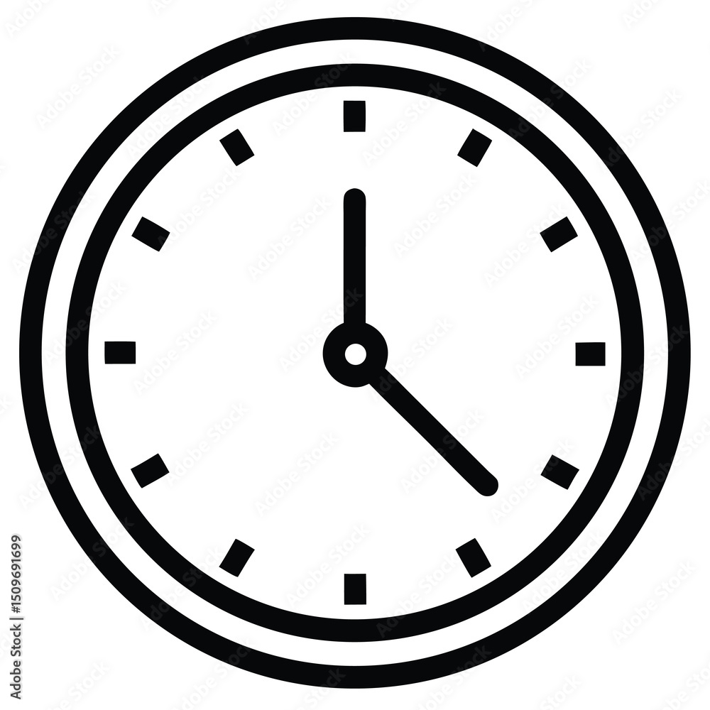 Outline glyph style wall clock icon set design Outline glyph style wall clock icon set design