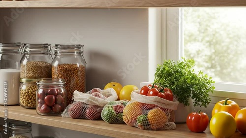 Fresh fruits and vegetables in a cozy kitchen setting