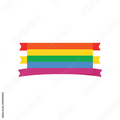 Free Download Rainbow Colored Thin Strip Banners - GFXLoad
