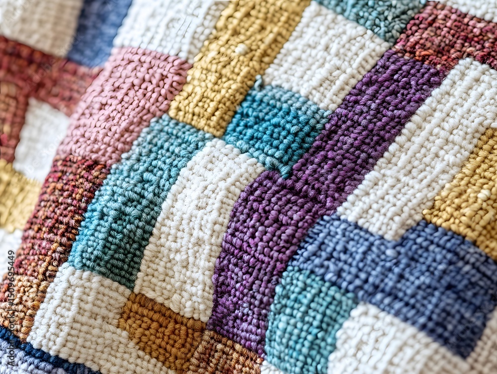 91. Hand-stitched cross pattern in cozy tones 91. Hand-stitched cross pattern in cozy tones