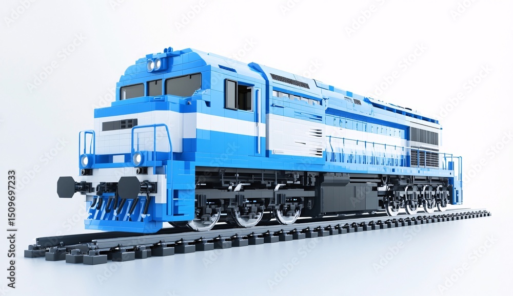 Obraz premium Diesel electric locomotive isolated on white background