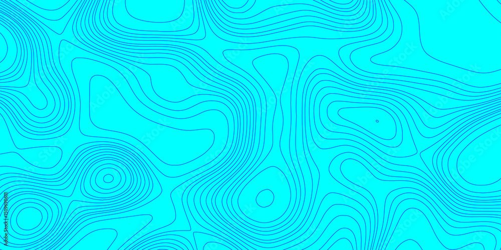 Geographic blue and cyan color abstract grid contour line style mountain topography pattern background, detailed contour topographic landscape terrain texture map of abstract vector background. Geographic blue and cyan color abstract grid contour line style mountain topography pattern background, detailed contour topographic landscape terrain texture map of abstract vector background.