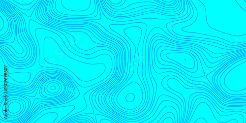 Geographic blue and cyan color abstract grid contour line style mountain topography pattern background, detailed contour topographic landscape terrain texture map of abstract vector background.