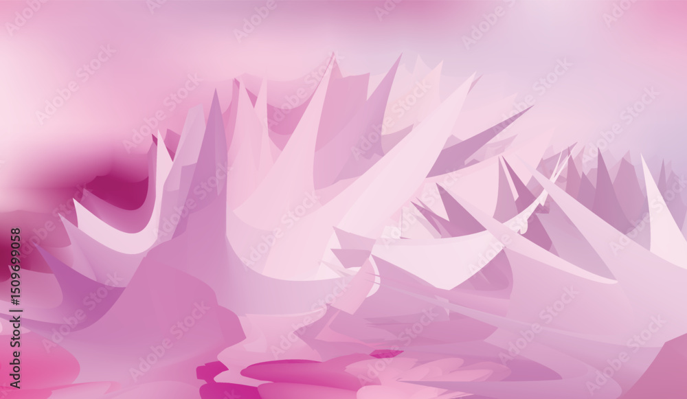 Abstract pink floral pattern with hearts, perfect for Valentine's Day or a romantic wallpaper design Abstract pink floral pattern with hearts, perfect for Valentine's Day or a romantic wallpaper design
