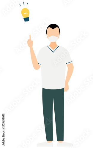 Simple illustration of a male nurse with a wide forehead inspiring ideas
