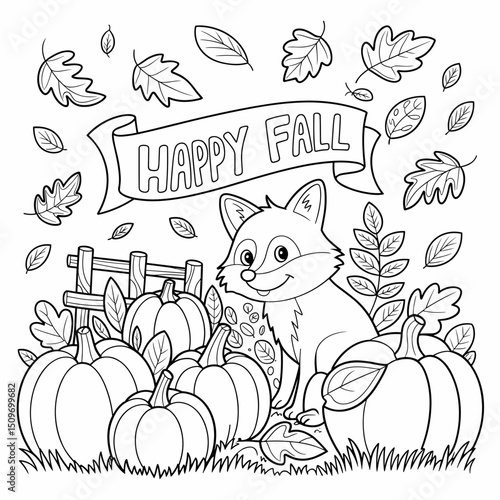  fall outline, fall coloring page, fall coloring, summer coloring, kawaii animal coloring, outline, illustration, cute coloring book cover, cover, cute kids illustration, cartoon cover, cartoon illust